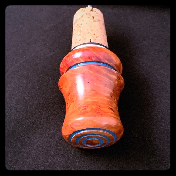 Wine bottle stopper hand turned with spout. Unique - Picture 3 of 5